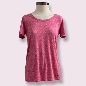 Nike Heathered Pink Dri-Fit Running Athletic Short Sleeve Tee - Women’s Fit - SM